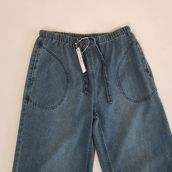 Steve Madden Denim Wide Leg Pull-On Pants Jeans Small NWT - Picture 5 of 7